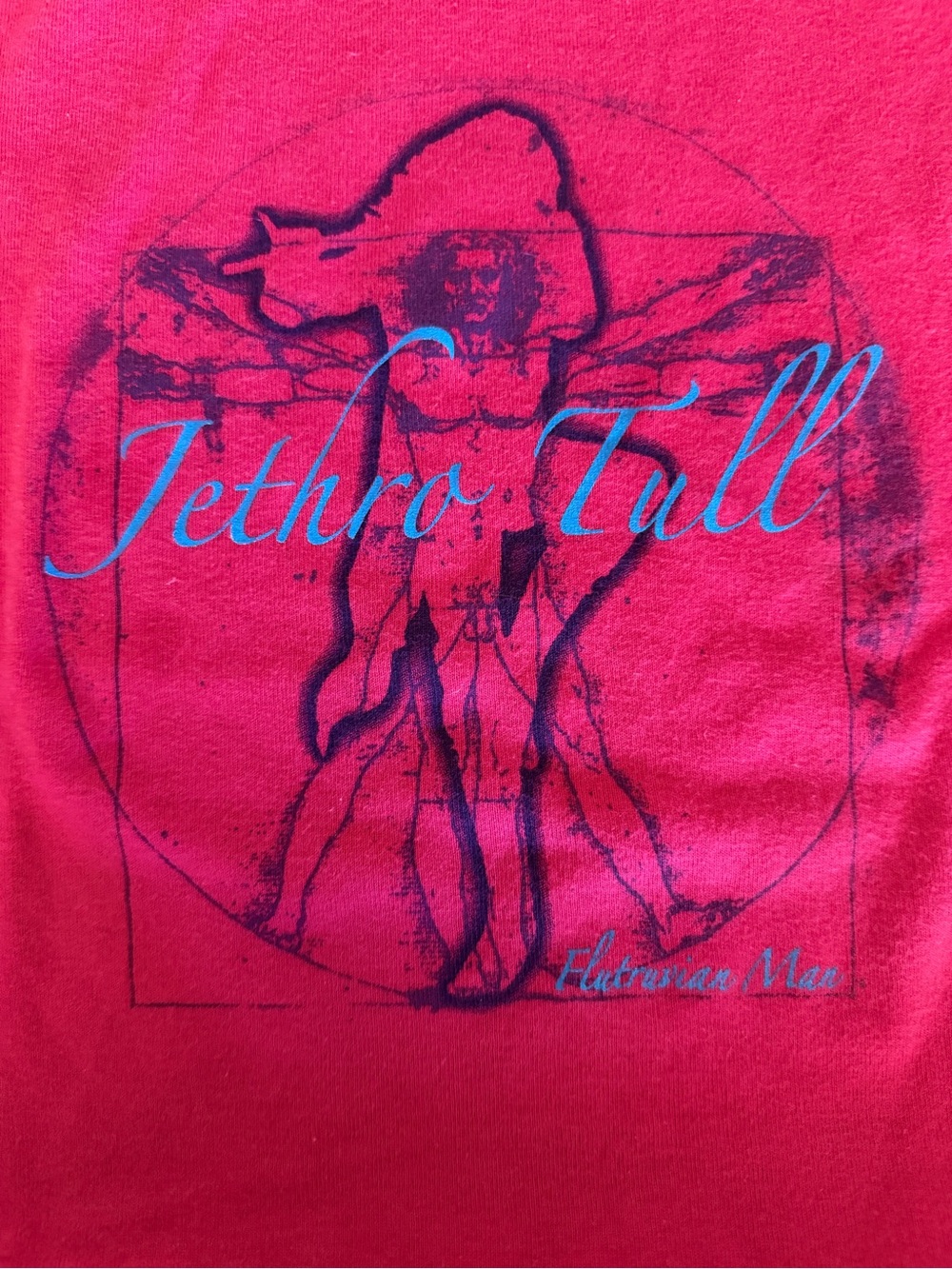 District Hot Pink Graphic Jethro Tull Tee with Blue Script